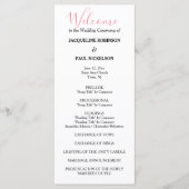 Pink White Black Wedding Program Programm (Vorderseite)