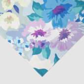 Pink White & Blue Summer Blume Muster Seidenpapier (Detail)