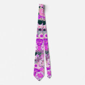 PINK WHITE BLUME Peony, Rose Japanischer Blumenstr Krawatte (Vorderseite)