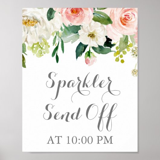 Pink White Blume Sparkler abschicken Schildkröte Poster (Vorne)