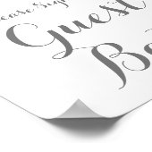 Pink White Blume Wedbook Gästebuchplakat Poster (Ecke)