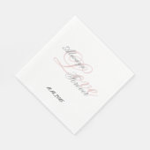 Pink White Blush Gray Liebe immer Hochzeit Serviette (Ecke)