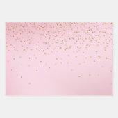 Pink White Bokeh Gold Glitter Confetti Christmas Geschenkpapier Set (Vorderseite 3)