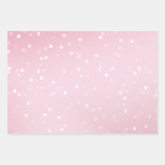 Pink White Bokeh Gold Glitter Confetti Christmas Geschenkpapier Set (Vorderseite)