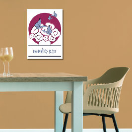 Pink & White Bouquet Schmetterlinge verzaubern Bli Poster