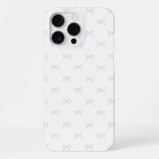 Pink White Bow Pattern Coquette Girly Spring iPhone Hülle (Rückseite)