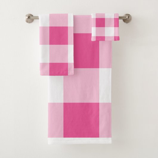 Pink White Buffalo Karo Badhandtuch Set (Insitu)
