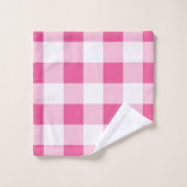 Pink White Buffalo Karo Badhandtuch Set (Waschlappen)