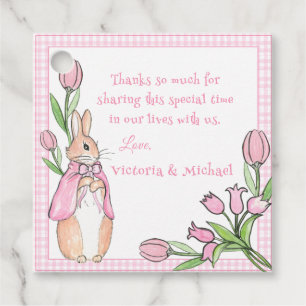 Pink White Bunny Vielen Dank Baby Dusche Geschenkanhänger