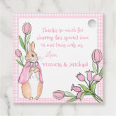 Pink White Bunny Vielen Dank Baby Dusche Geschenkanhänger (Rückseite)