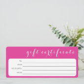 PINK WHITE BUSINESS LOGO COMPANY GIFT CERTIFICATE (Stehend Vorderseite)