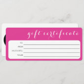 PINK WHITE BUSINESS LOGO COMPANY GIFT CERTIFICATE (Vorne/Hinten)