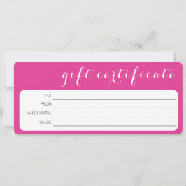 PINK WHITE BUSINESS LOGO COMPANY GIFT CERTIFICATE