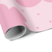 Pink & White Cartoon Dreamy Clouds Muster gepunkte Geschenkpapier (Rolleneckpunkt)