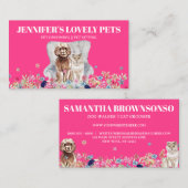 Pink White Cat Dose Pet Visitenkarte (Vorne/Hinten)