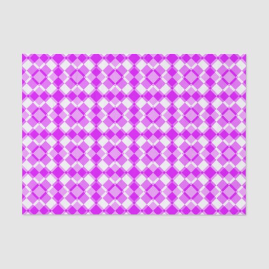 Pink White Checker Argyle Pattern Seidenpapier (Vorderseite)