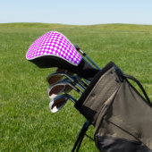 Pink White Checker Diamond Pattern Golf Headcover (In SItu)