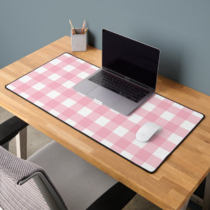 Pink & White Checkerboard Muster Schreibtisch Mat Schreibtischunterlage