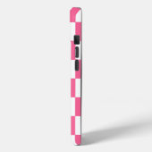 Pink White Checkered Karo iPhone Case (Rückseite / Links)