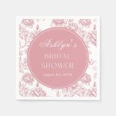 Pink White Chinoiserie Brautparty Papeto Napoleon Serviette (Vorderseite)