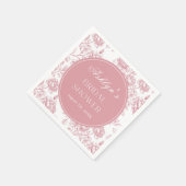 Pink White Chinoiserie Brautparty Papeto Napoleon Serviette (Ecke)