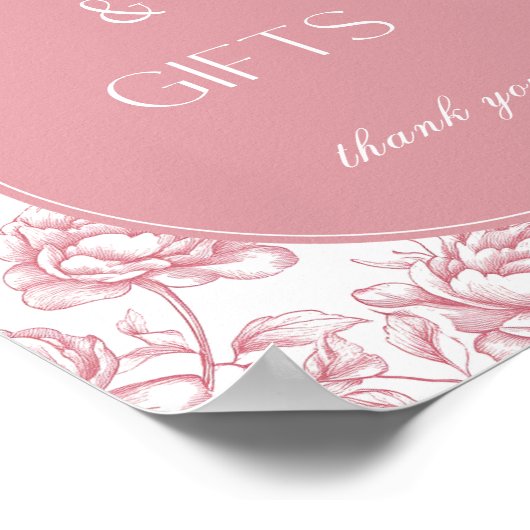 Pink White Chinoiserie Karten und Geschenke Unters Poster (Ecke)