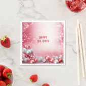 Pink White Christmas Balls Holiday Napoleon Serviette (Beispiel)