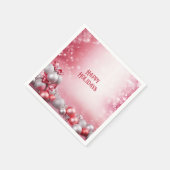 Pink White Christmas Balls Holiday Napoleon Serviette (Ecke)