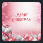 Pink White Christmas Balls Sticker<br><div class="desc">Schöne rosa weiße Weihnachtsbälle Aufkleber</div>