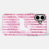 Pink & White Christmas Joy Reindeer Case-Mate iPhone Hülle (Rückseite (Horizontal))
