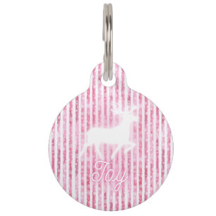 Pink & White Christmas Joy Reindeer Haustiermarke