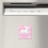 Pink & White Christmas Joy Reindeer Magnet (In Situ (Geschirrspüler))