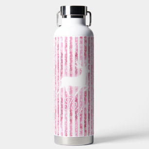 Pink & White Christmas Joy Reindeer Trinkflasche