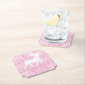 Pink & White Christmas Joy Reindeer Untersetzer (Vor Ort)