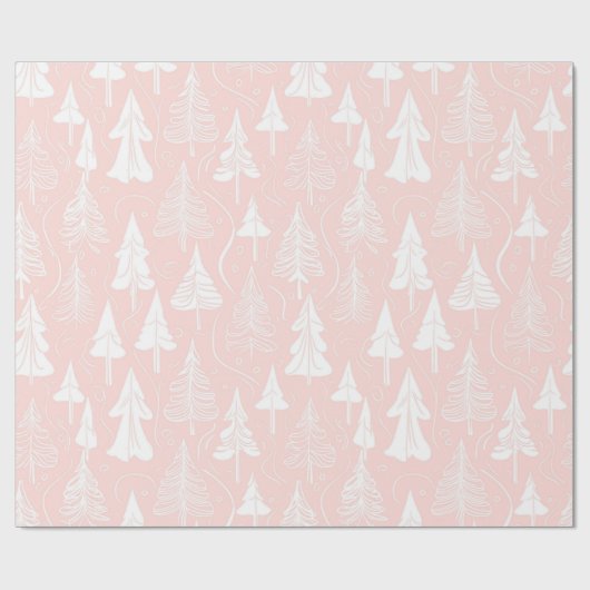 Pink White Christmas Pattern#6 ID1009 Geschenkpapier (Flach)