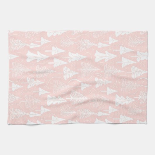 Pink White Christmas Pattern#6 ID1009 Geschirrtuch (Horizontal)