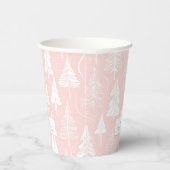 Pink White Christmas Pattern#6 ID1009 Pappbecher (Rechts)