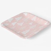 Pink White Christmas Pattern#6 ID1009 Pappteller (Gewinkelt)