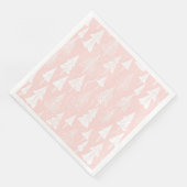 Pink White Christmas Pattern#6 ID1009 Serviette (Ecke)