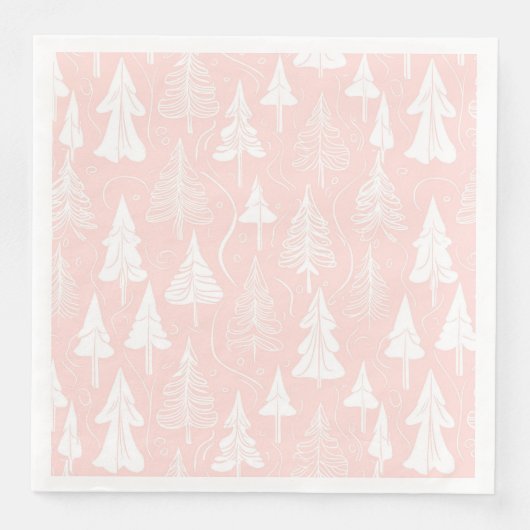 Pink White Christmas Pattern#6 ID1009 Serviette (Vorderseite)