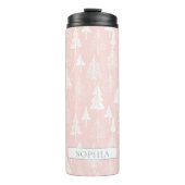 Pink White Christmas Pattern#6 ID1009 Thermosbecher (Vorderseite)