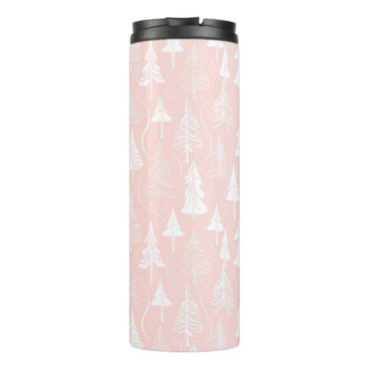 Pink White Christmas Pattern#6 ID1009 Thermosbecher (Rückseite)