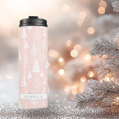 Pink White Christmas Pattern#6 ID1009 Thermosbecher