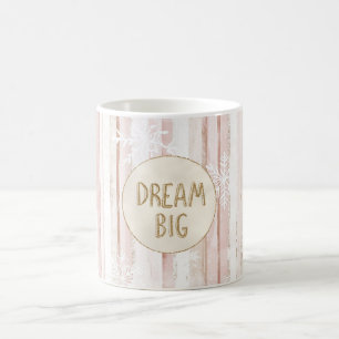 Pink White Christmas Streifen Gold Glitzer Traum Kaffeetasse