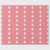 Pink White Christmas Tree Muster Geschenkpapier (Flach)