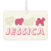 Pink White Circus Zoo Tierkekse Cracker Autolufterfrischer (Rückseite)