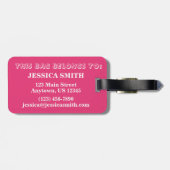 Pink White Circus Zoo Tierkekse Cracker Gepäckanhänger (Rückseite horizontal)