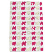 Pink White Circus Zoo Tierkekse Cracker Mittlere Geschenktüte (Vorderseite)