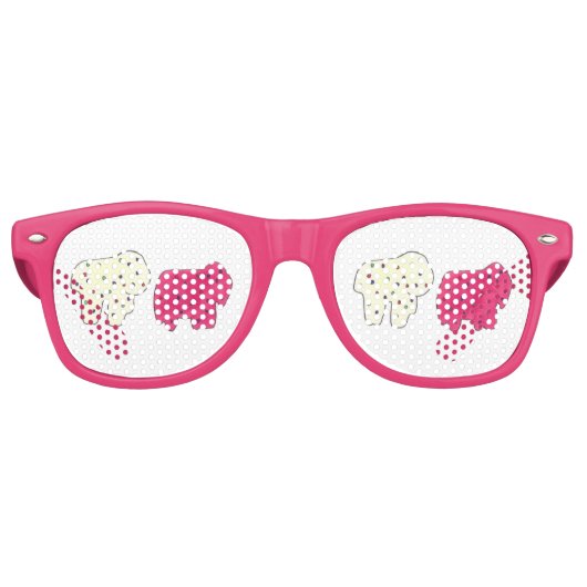 Pink White Circus Zoo Tierkekse Cracker Partybrille (Vorderseite)
