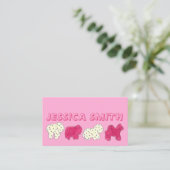 Pink White Circus Zoo Tierkekse Cracker Visitenkarte (Stehend Vorderseite)